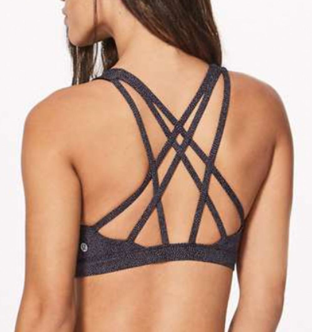 Lululemon Free To Be Serene Bra Size 4 Disperse Dusky Lavender Black Pads C/D